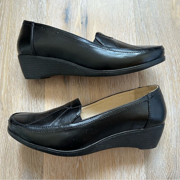 Kozi Black Wedge Heel Loafers - EU 41 - Picture 2 of 15